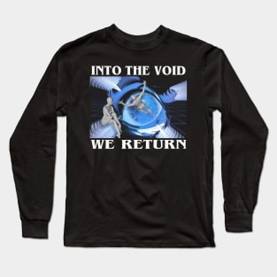 Into The Void We Return Sci Fi Retro 80's 90's 3D Simulation VR Grid Long Sleeve T-Shirt